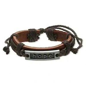 Hope Affirmation Leather and Metal Bracelet